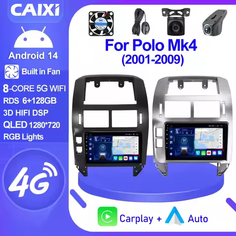 CAIXI GX9 8Core For Volkswagen Polo Mk4 2001 - 2011 Android 14 Car Radio Multimedia Carplay Auto Ste