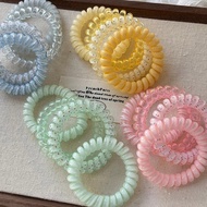 4pcs Dopamine Phone Line Hair Ring Women's Fashion Sweet and Simple Hair Tie Hair Accessories