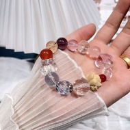 [Crystal Bracelet] Natural White Crystal Red Agate Amethyst White Crystal Nine-Tailed Fox Duobao Bra