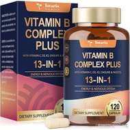 13-in-1 Vitamin B Complex Plus with Vitamin B1, B2, B3 (Niacinamide), B4, B5, B6, B7 (Biotin), B8 (I