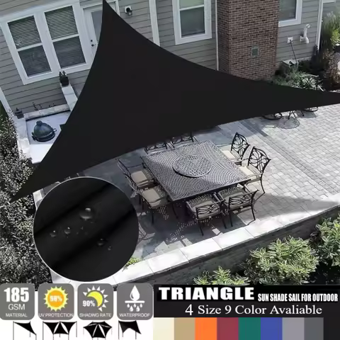 5M/3M/2M Outdoor Triangle Sun Shade Sails for Patios UV Blocking Canopy Sunshades Backyard Lawn Gard