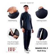 Premium Koshibo Dark Grey Baju Melayu Modern Slimfit | READY STOCK | BAJU LELAKI