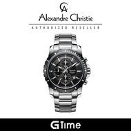[Official Warranty] Alexandre Christie 6141MCBTBBA Men's Black Dial Stainless Steel Strap Watch
