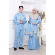 BAJU KURUNG MODEN LACE BABY BLUE SET FAMILY SEDONDON IBU ANAK BAJU MELAYU CEKAK MUSANG BAJU RAYA 2024 EREN MN BUDAK KIDS