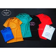T-Shirt With Round Neckline Tight-Fitting Embroidery PRADA