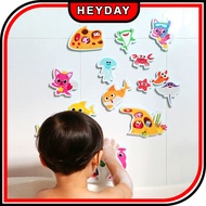 [PINKFONG] Bath Play Sticker Shark Family/shark family/Baby Shark/Dinosaur/Alphabet/Gift/Bath Toy