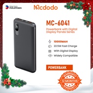 Mcdodo MC-6041 22.5W PD + QC 10000mAh Powerbank with Digital Display Panda Series