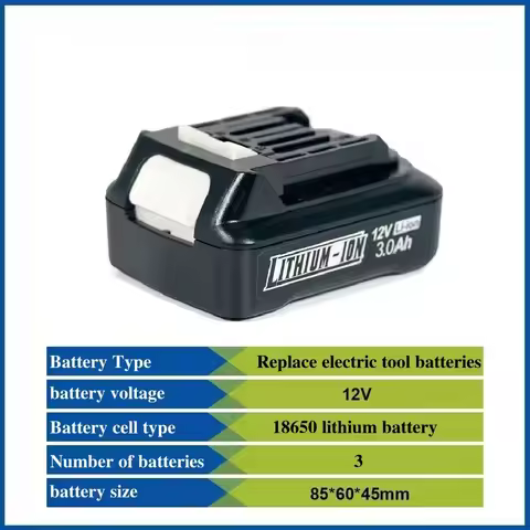 BL1020 Battery 12V 3.0Ah Li-ion Power Tools Rechargeable Battery for Makita BL1016 BL1015 BL104 DF33