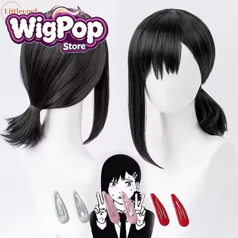 High Quality Higashiyama Kobeni Cosplay Wig 38cm Short Black Pigtail Heat Resistant Synthetic Hair A