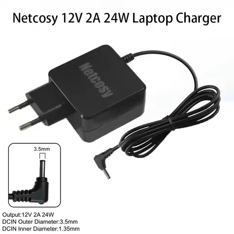 Netcosy 12V 2A 24W Laptop Charger 3.5x1.35mm DC Plug EU AC Adapter for Chuwi Jumper Teclast DERE KUU