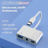 GOGUVO Type-C to 3.5m Tablet Headphone USB Splitter Data Transmission