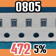 10pcs Chip resistor smd 472 4K7 5% size 0805 2012 4.7Kohm 4.7Kohm 4.7K ohm 4.7K ohm 4.7K ohm 4.7 Koh