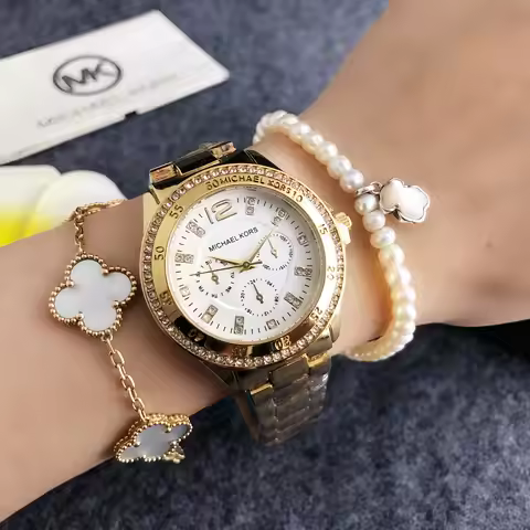 Michael Kors Ladies Watch Luxury Business Design Quartz Watch Fashion Casual Alloy Multifunctional T