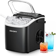 EUHOMY Countertop Ice Maker Machine with Handle, 26lbs in 24Hrs, 9 Ice Cubes Ready in 6 Mins, Auto-C