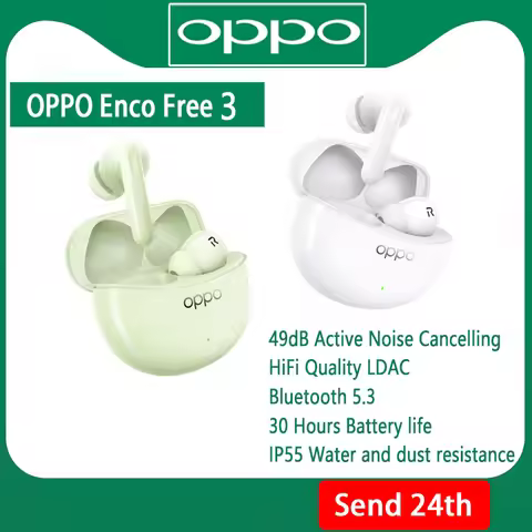 Original OPPO Enco Free 3 TWS Wirelss Bluetooth Earphone 49dB Active Noise Cancelling HiFi Quality L