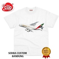 KAOS ANAK PESAWAT AIRBUS A380 EMIRATES BAHAN PREMIUM