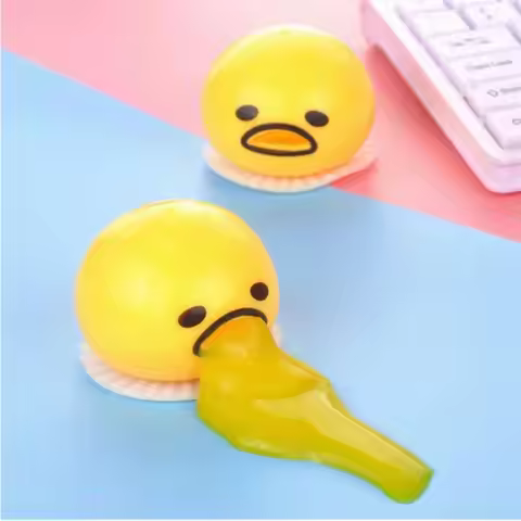 New Squishy Funny Egg Yolk Squeeze Toys Vomit Custard Bun Stress Ball Creative Stress Relief Sticky