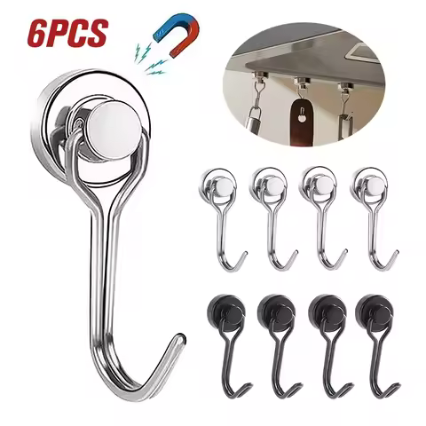 1/3/6PCS Magnetic Hook Refrigerator Door Strong Magnetic Hook Storage Home Kitchen Storage Hook Mult