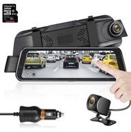 Mirror Dash Cam 9.66" HD Backup Camera, Dash Cam Front and Rear Dual Lens 1920P+1280P Full Touch Scr