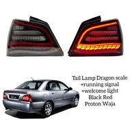 (1 Year Warranty) Proton Waja Dragon Scale Dynamic Albino LED Tail Lamp With Running Signal Lampu Be