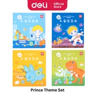 Deli Story Coloring Book For Kids Mandarin Educational Painting Books  Princess Prince 4 Pcs Set Buk