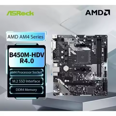 ASROCK B450M-HDV R4.0 B450 placa mãe AM4 CPU compatible con Ryzen 5 5500 5600G 7 5700G 7 3700X ram D