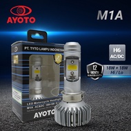 Lampu Motor Depan LED AYOTO M1A 18 Watt H6 AC DC Motor Bebek Matic Universal