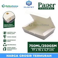 Lunch Box Paper Rectangle Forming Ivory uk. M(16cm x 15cm x 4.5cm) Deep Lamination / Plain White Pap