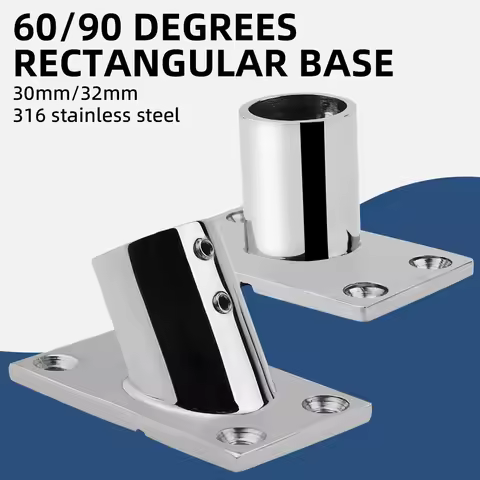 60/90 Degree Rectangular Base Stainless Steel Handrail Accessories Suitable for Boats Yachts Constru