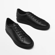 Massimo Dutti Cowhide Mens Shoes Soft Leather Leather Shoes Md Lace-up Flat Casual Skate Shoes Skate