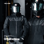 Oneonenine Ksr Hoodie Zipper Elite Black - Motorcycle Body Protector Hoodie