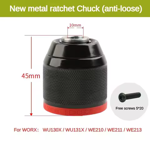 WORX Original Chuck WU130/131X Change Original Electric Drill Chuck Lithium Electric Drill Chuck Rat