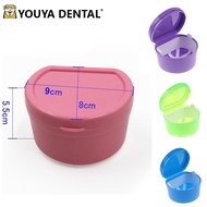 Denture Storage Box Dental Tooth Denture Box With Net Case Container For Dentures Braces Cleaning Organizer