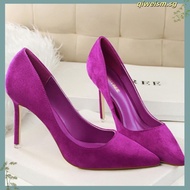 JF0 9cm Korean fashion cialis 20mg stiletto high  heel pointed suede OL women's shoes