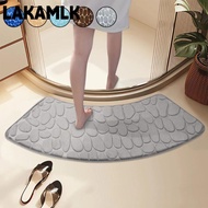 LAKAMLK Bath Mat, Cobblestone Thickened Bathroom Floor Mat, Absorbent Soft Curved Shower Doormat