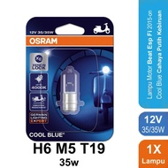 osram t19 lampu bohlam cool blue depan motor 12 v h6 m5 putih 6000k - 35w