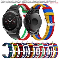 Nylon Strap For Garmin Fenix 6/6 Pro/Fenix 5/5 Plus/Forerunner 935/945/Instinct/Approach S62/S60 Quick Release Watch Band Replacement Wristband Accessory