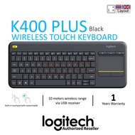 Logitech Wireless Touch Keyboard K400 Plus สีดำ แป้นภาษาไทย/อังกฤษ ของแท้ ประกันศูนย์ 1ปี คีย์บอร์ด 