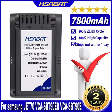 HSABAT VCA-SBT90EB 7800mAh Vacuum Cleaner Battery for Samsung Jet70 Vacuum Cleaner