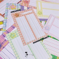 4season answer sheet (10) set of 60 multiple choice papers A5, A6 / thetranstudio