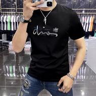 Entity Round Neck Light Luxury Simple Short-Sleeved T-Shirt Trendy Printed Men's Slim-Fit Top 11.21