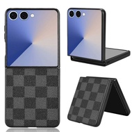 เคส Flip7 Samsung Z ปกหนังคาร์บอนไฟเบอร์สุดหรูสำหรับ Samsung Galaxy Z Flip 7 Z พลิก6 Z Flip3 Z Flip4