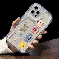 Side Graffiti Strawberry Bear For iPhone 15 Plus Pro Max 14 13 12 11 / Xs Max Xr 7 8 Plus 6 6S Plus wave cream Soft shell anti-fall phone