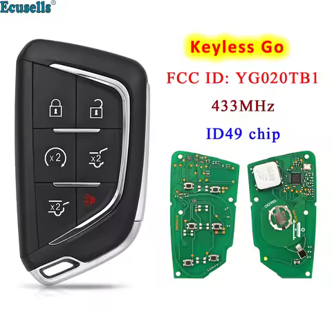 Smart Keyless Go Remote Key Fob for Cadillac Escalade 2021 2022 FCC: YG0G20TB1 433.92Mhz ID49 Chip w