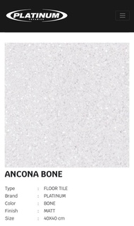 Keramik Platinum 40x40 Ancona Bone Matt