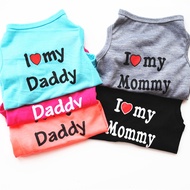 Factory Direct Sales Pet Puppy Clothes Vest Classic Look Love Dad Love Mom Various Colors Fashion pZ