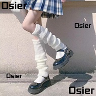 OSIER Knitted Foot Cover, 42/52/72cm Lolita Thigh Tights, Fashion White Black Warm Crochet Sock Boot