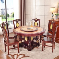 BW88/ Master Shen  Marble round Dining Table and Chair Assemblage Zone Turntable Simple Solid Wood Dining Table Small Ap