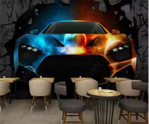 Custom size wallpaper Car graffiti background wall painter Home decor Restaurant bar tooling mural 3