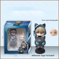 SY2 Arknights Phantom Chibi Bobblehead Action Figure Face-swappable Doll Desktop Car Ornament YS2